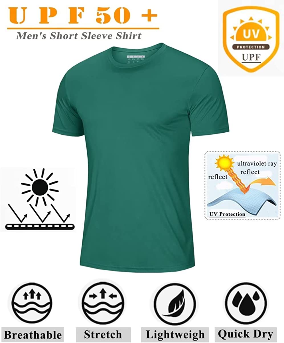 KEFITEVD Men's Short Sleeve Sun Protection Shirts Quick Dry UPF 50+ Rashguard Workout Fishing Swimming Athletic T-Shirts - Image 5